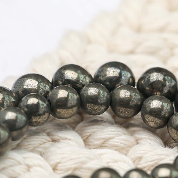 6mm Pyrite Round Beads DIY Jewelry Making - Picture 2 of 3
